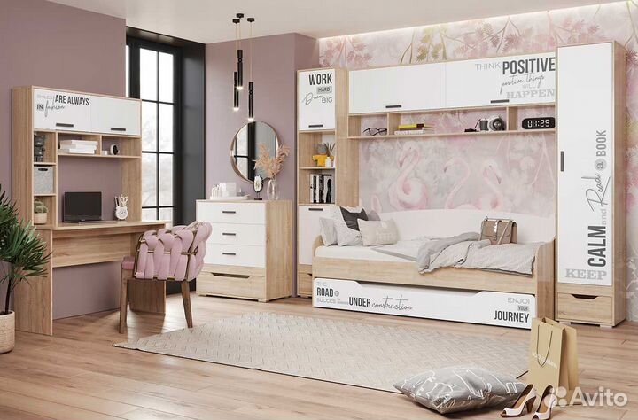 Кровать Джуниор Дуб сонома св/Белый сп.м 0,9х2,0 2