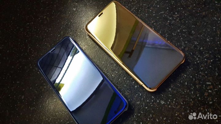 Стильный зеркальный флип кейс Samsung m-30s, m-21