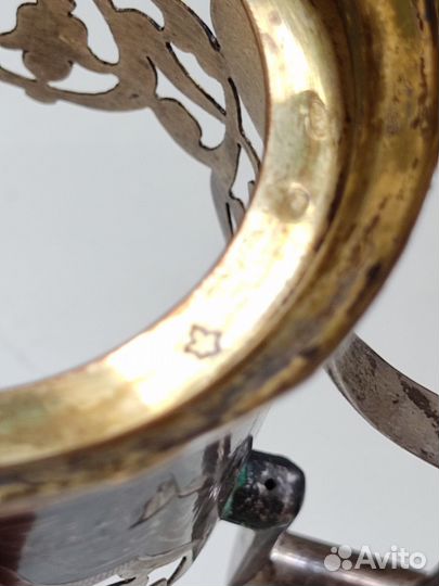 Антиквариат Подстаканник серебро Кубачи