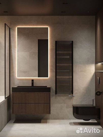 Зеркало прямоугольное с подсветкой и без