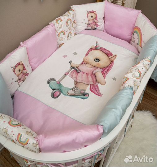 Комплект в кроватку Lappetti «Единорожка» 6 предме