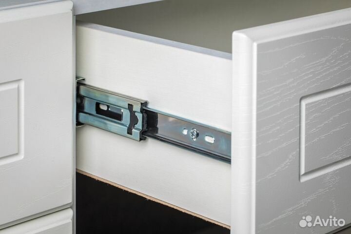 Ливерпуль Комод, цвет ясень ваниль/белый, шхгхв 140х41,4х78,3 см