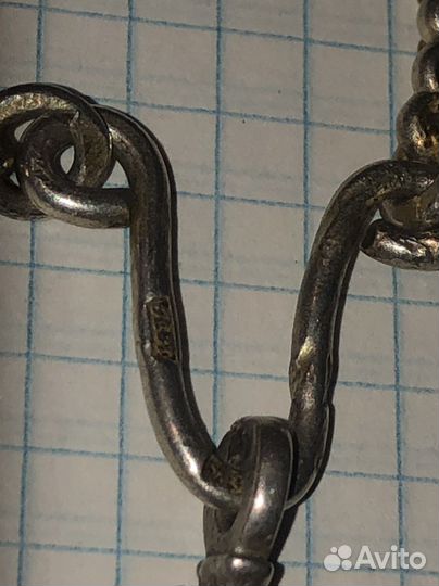 Старинный серебряный крест и цепь 84 пробы