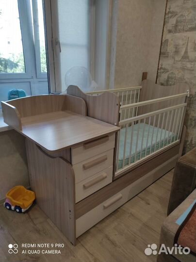 Детская кровать трансформер с маятником