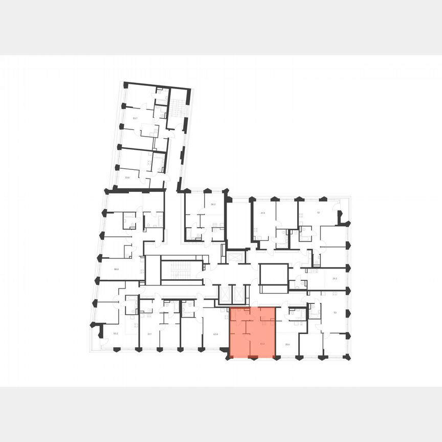 1-к. квартира, 42,3 м², 3/26 эт.