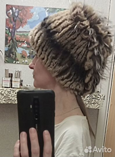 Шапка женская зимняя шиншилла натуральная