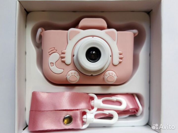 Детский фотоаппарат Котик Kitty розовый/голубой
