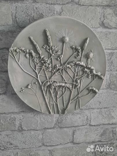 Гипсовое панно ботанический барельеф