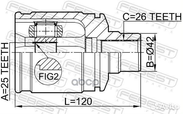 ШРУС внутренний перед прав ;mazda MX-6 GE 19