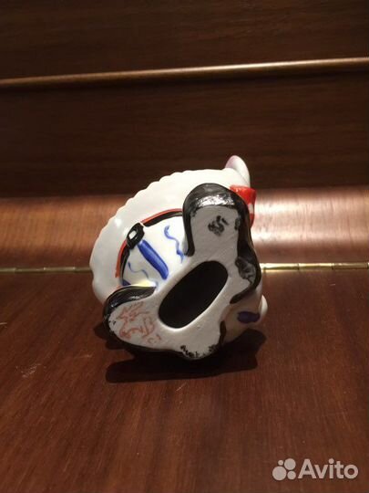 Статуэтка фарфор СССР Заяц с гармошкой, Рыбка