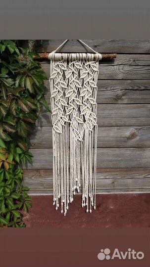 Макраме панно с листиками