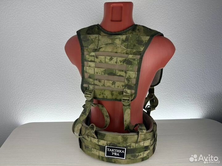 Рпс пояс тактический с лямками суспендером мох