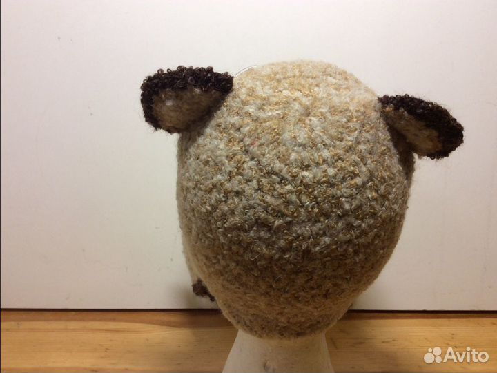 Шапка Котик на осень и зиму,ручная вязка,53-56,311