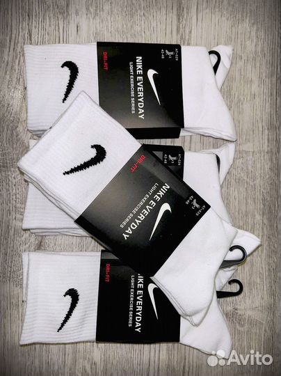 Носки nike everyday белые высокие 12 пар