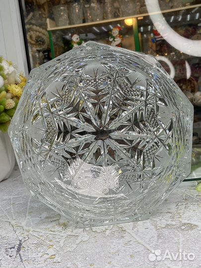 Фруктовница/салатник хрустальная