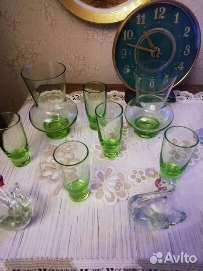 Посуда из цветного стекла СССР