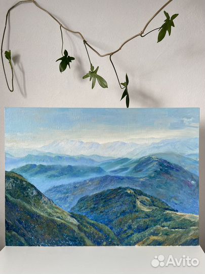 Картина маслом горный пейзаж