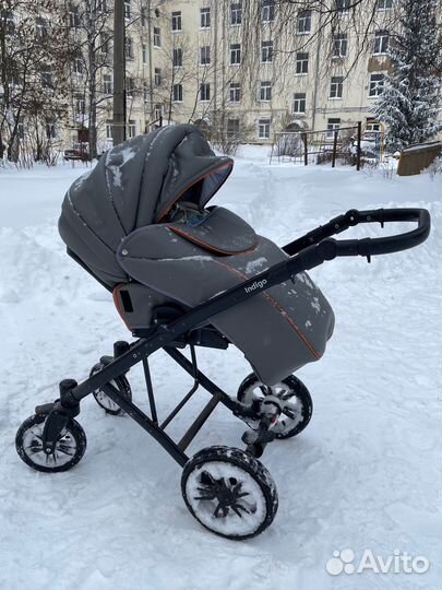 Коляска 2 в 1 indigo эко кожа