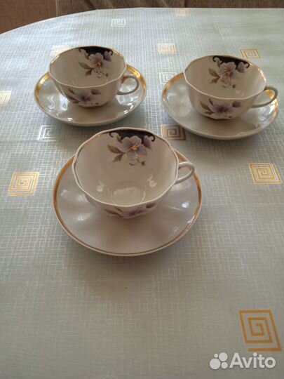 Чайная пара Дулево СССР Бронь