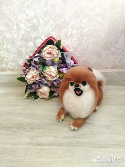 Игрушки из шерсти. Шпиц