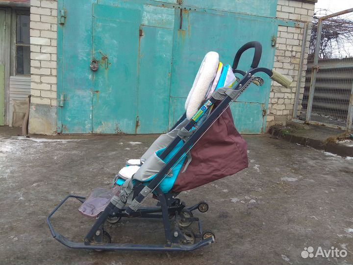 Детская коляска-санки с колесами