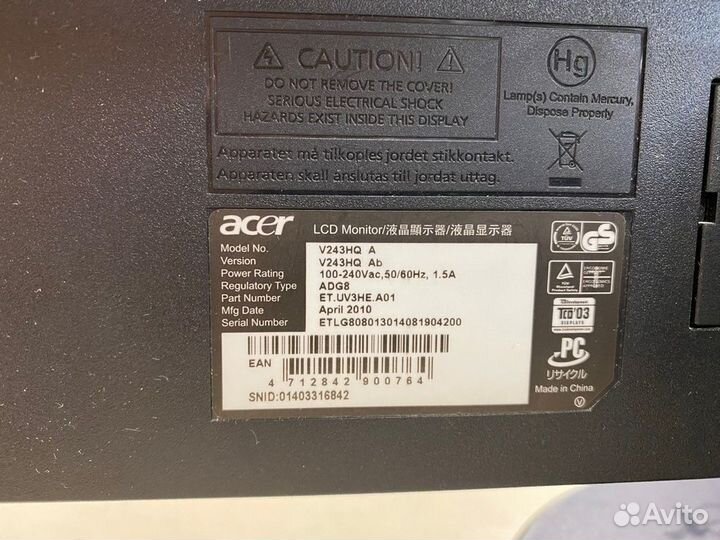 Монитор Acer V243HQ (10/16)