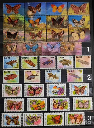Коллекция марок фауна 60-90х 9 (чистые)