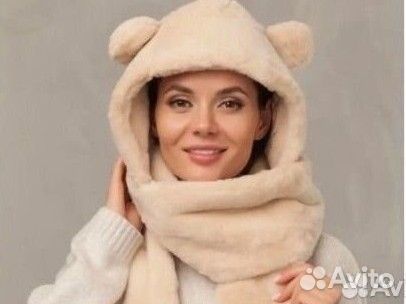 Шапка три в одном с ушками экомех