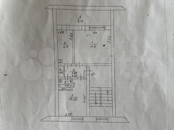 2-к. квартира, 45,3 м², 2/2 эт.