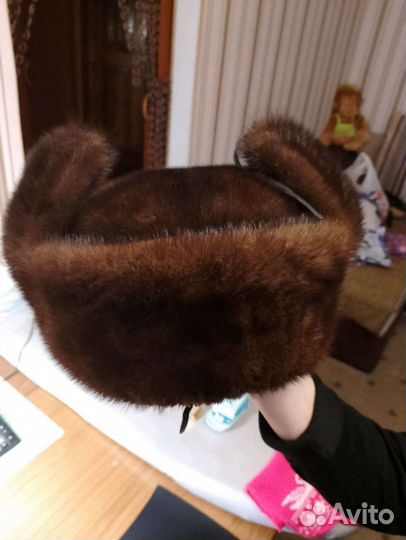 Норковая шапка мужская ушанка