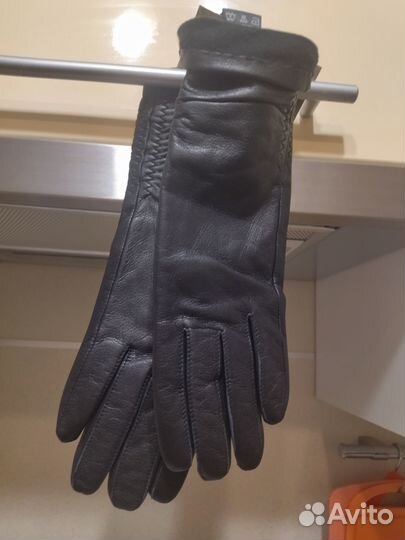 Перчатки женские кожаные р. 7 новые