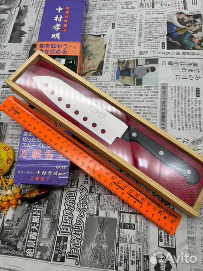 Японский кухонный нож Сантоку новый