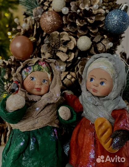 Ватные елочные игрушки новые