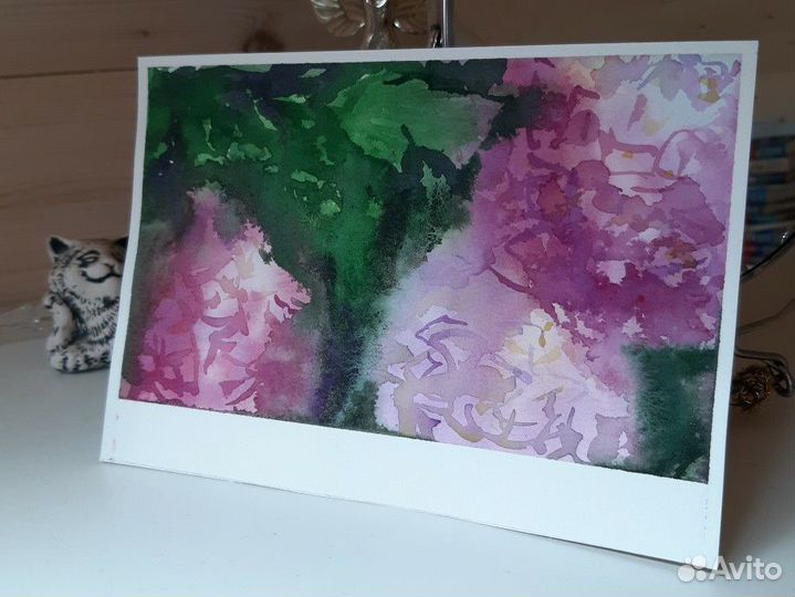 Акварельные открытки с цветами