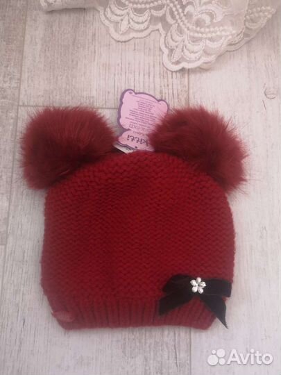 Шапочка для девочки зимняя новая