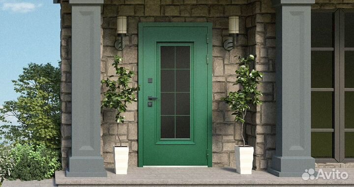 Дверь с терморазрывом и с окном Олимп