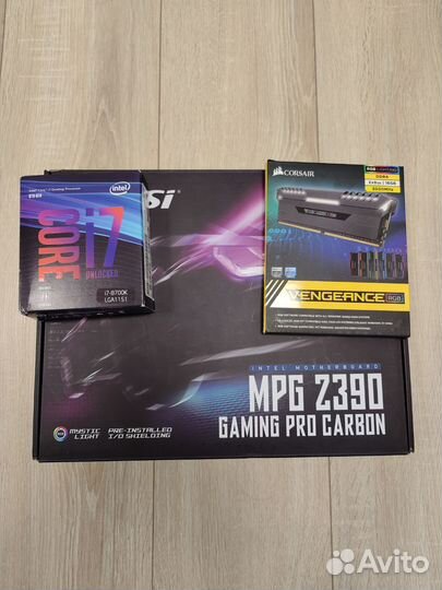 Комплект i7 8700k + z390 + 32gb