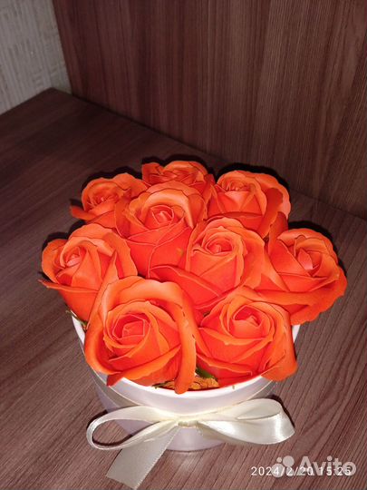 Мыльные розы в коробке