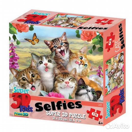 Пазл 3D 48 Кошечки селфи, 13634-SBM