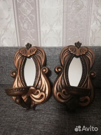 Подсвечник настенный с зеркалом