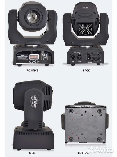 Вращающаяся голова с призмой/ Лед Спот 60 Вт