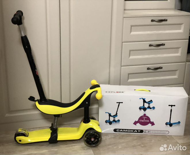 Caмокат explore 3 в 1 новый