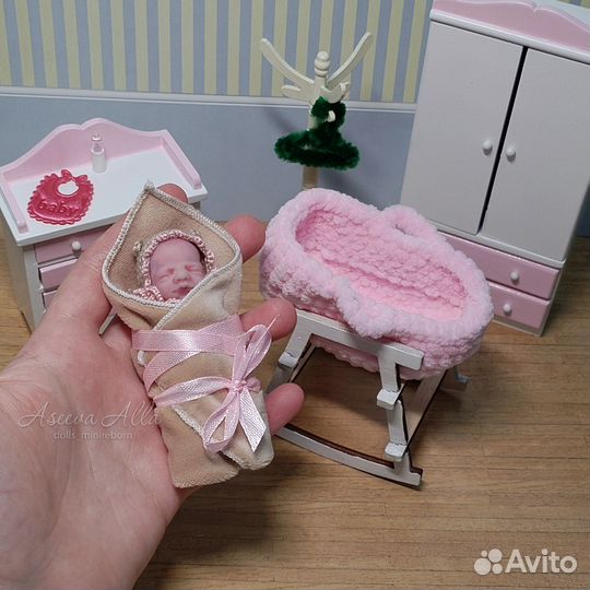 Силиконовый пупсик 6 см мини реборн из силикона