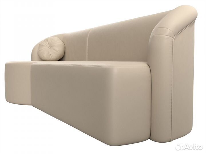 Диван прямой Лига-027 угол левый, экокожа, бежевый