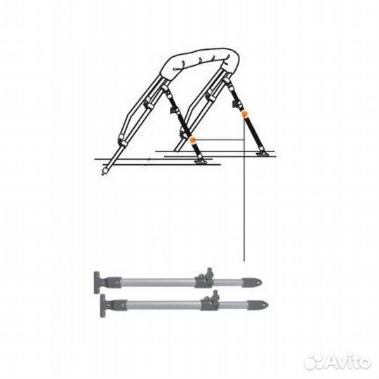 Телескопическая опора Lalizas 50340 740-1200мм из