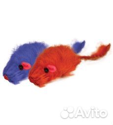 Игрушка Триол д/кошек мех натуральный Мышь цветная