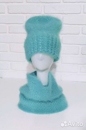 Шапка/ снуд/Мохер/женская