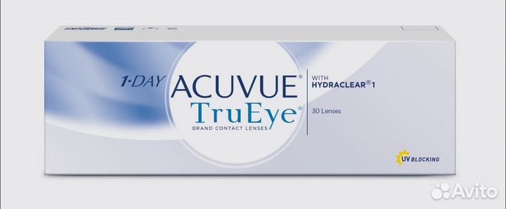 Линзы однодневные Acuvue trueye +1