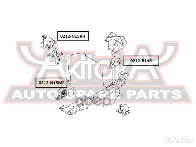 Подушка двигателя задняя 0212-B14R asva