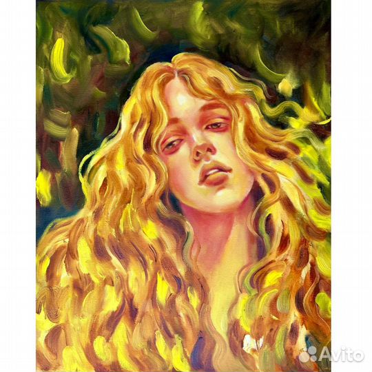 Картина маслом солнце лето девушка ботичелли
